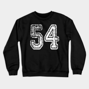 Number 54 Grungy in white Crewneck Sweatshirt